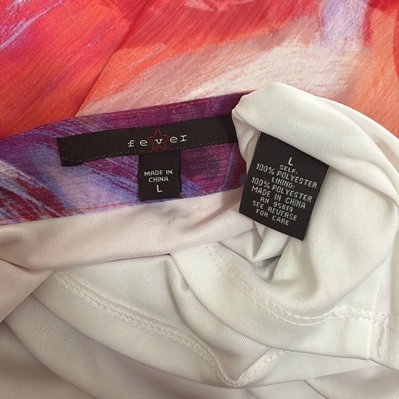 Boho Flirty Floral Maxi Skirt fever Bright multicolored Semi-sheer Women’s L - Picture 9 of 10